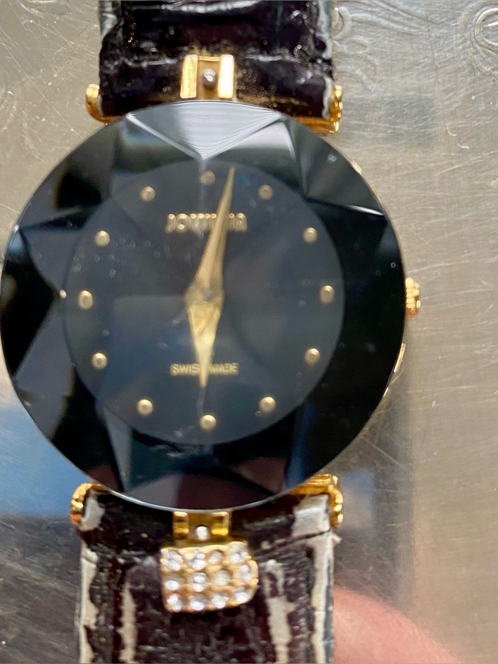 Jowissa watch. Facet Strauss. “Diamond Cut Face.” 30mm band. Needs repair